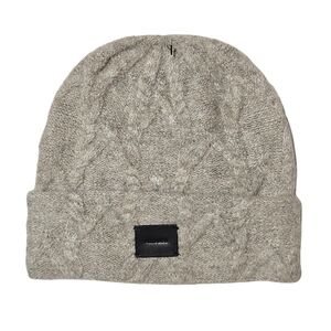 All Saints Beanie Hat Cable Knit Ganache Brown Marl Outdoor Streetwear Winter